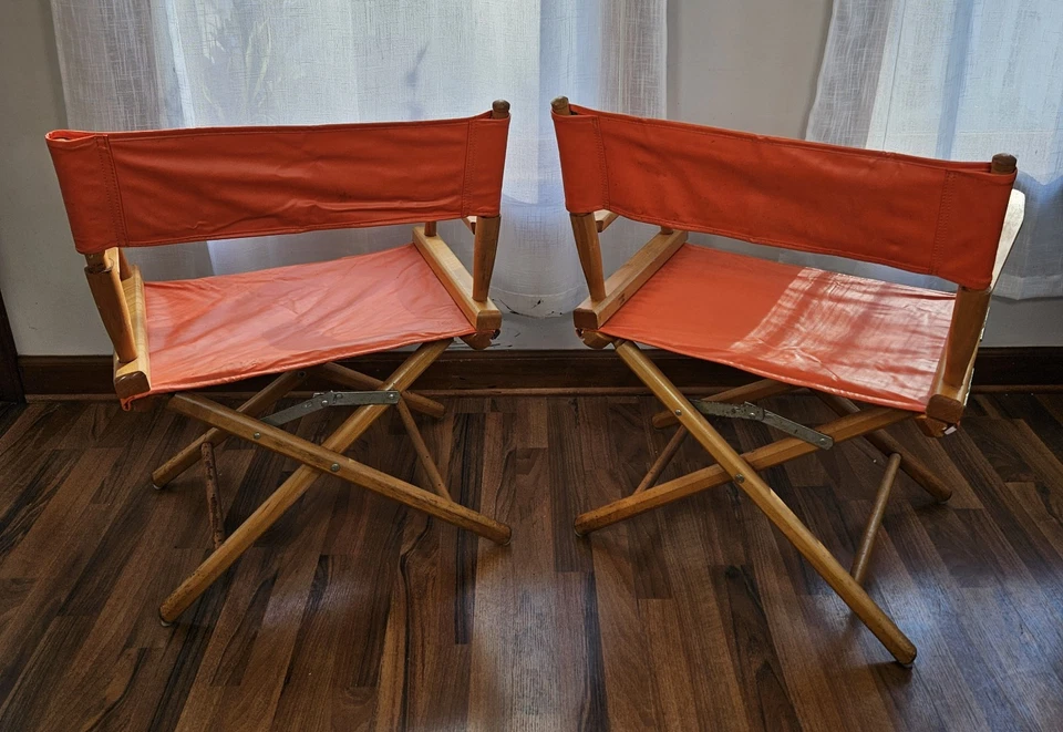 Sillas plegables vintage medalla de oro años 60 mediados de siglo directores modernos comandantes Foto 4 de 4