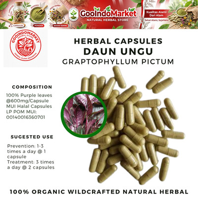 [idHerb] CAPSULES Graptophyllum Pictum Daun Ungu Natural Organic Herbal Herbs