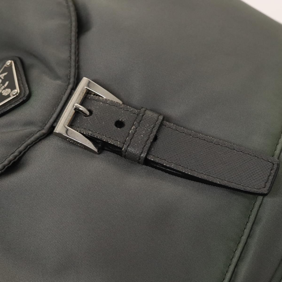 Prada Front Zip Drawstring Backpack Tessuto Gray … - image 14