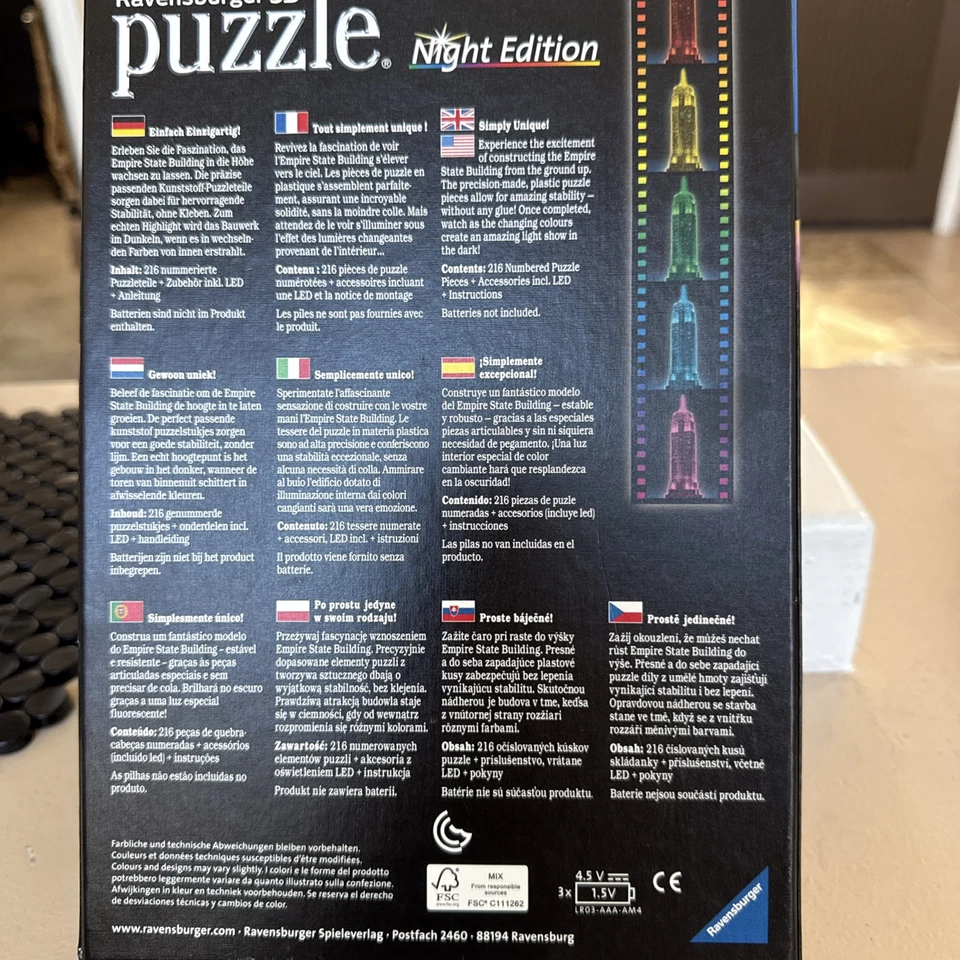 Ravensburger 3D Puzzle – Empire State Building Night Edition - Image 3 of 4