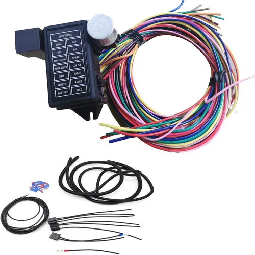 14 Circuit Wiring Harness Kit Extra Long Wires 14 Fuse 12V (New) Replacement - Picture 1 of 6