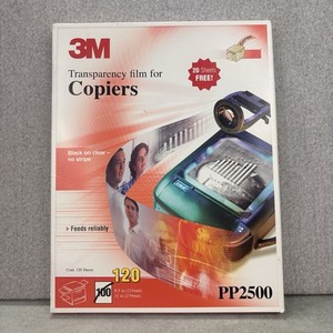 3M PP2500 Transparency Film for Copiers 8.5” x 11” Open Box 3/4 Full ~100 Sheets