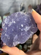 Blue fluorite crystal specimen raw