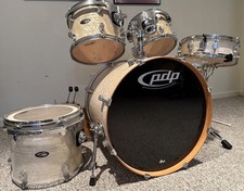 PDP Pearlescent White CX Series Maple 5 Piece Drum Set. Hardware Available 