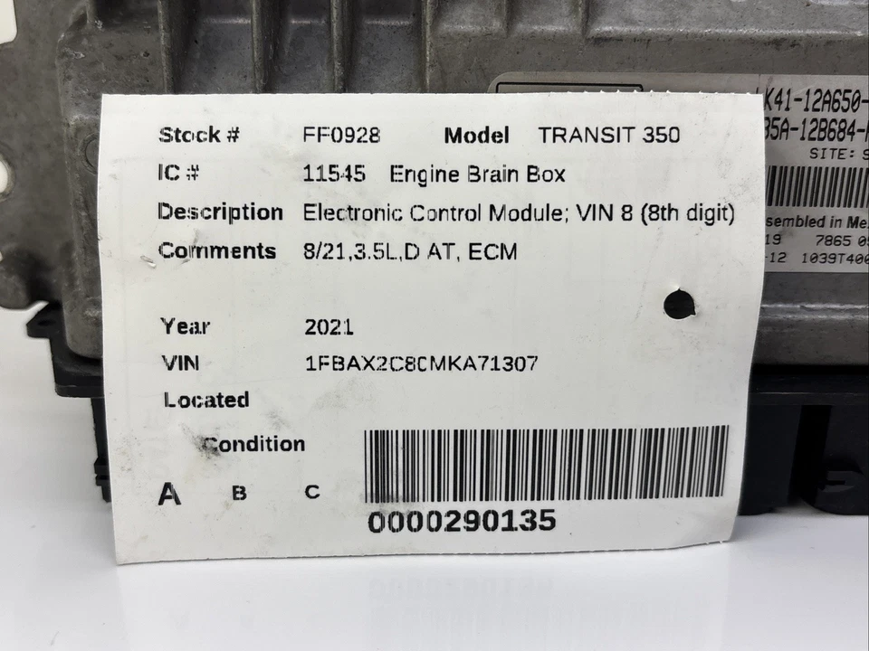 Módulo de control informático del motor Ford Transit 350 2021 ECU Foto 3 de 4