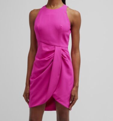 black halo brett mini dress Black Halo Brett Ruched Sheath Dress
