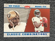 🔥MICHAEL VICK KEN STABLER 2003 FLEER TRADITION CLASSIC COMBOS BLUE #'d /750!🔥