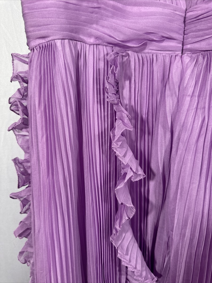 関税送料込【MAC DUGGAL】ロング ワンピース 装飾 長袖 パープル NEW IEENA Mac Duggal [ 12 ] Pleated Ruffle Cap Sleeve Flowy