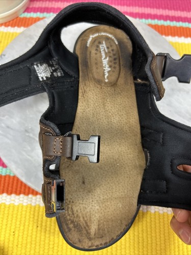 Thom McAn Brown Leather Triple Sport Comfort Poron 4000 Sandals Shoes Men’s US 8 - Picture 11 of 12