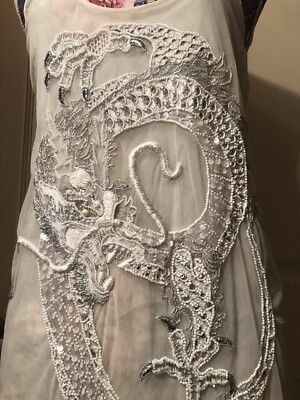 Emilio Pucci 2750$ dragon embroidered Beaded Ivory white short