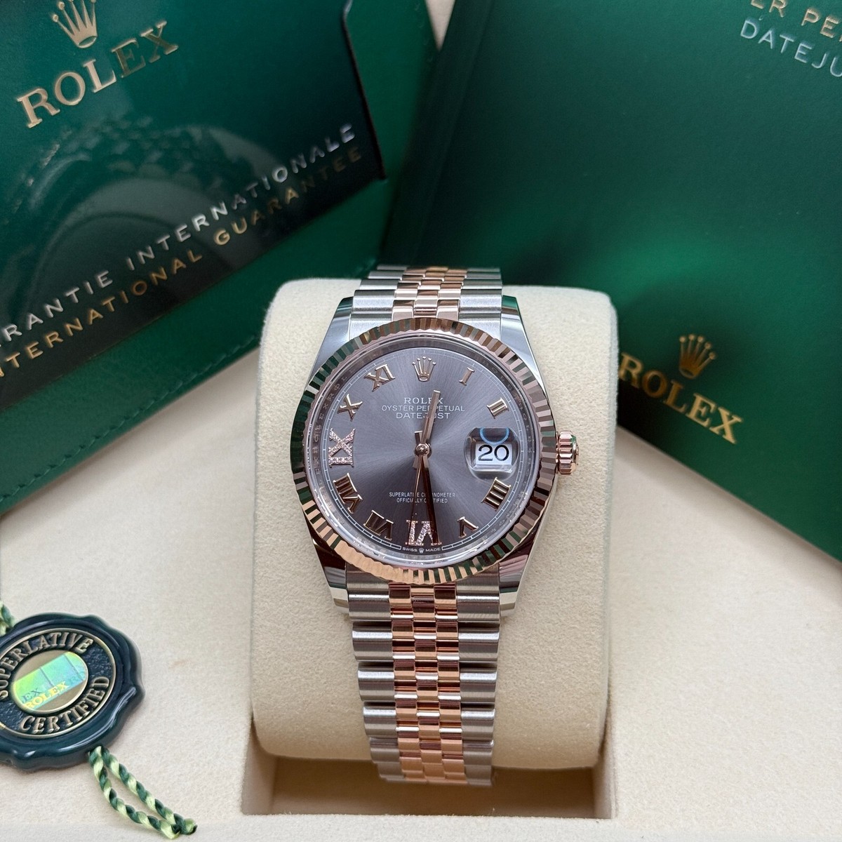 Rolex Datejust 36 New 2025 Rhodium Diamond 6 9 Dial Two Tone Rose 