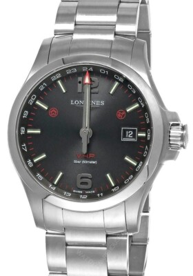 Longines Conquest V.H.P. GMT 43mm Men's Watch L3.728.4.56.6 | eBay
