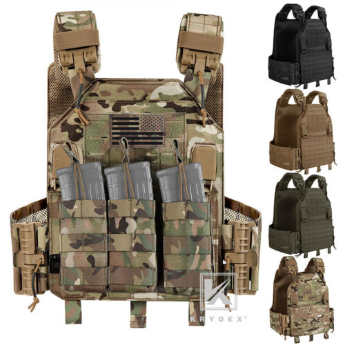 KRYDEX Plate Carrier Tactical Vest Quick Release & Laser Cut MOLLE