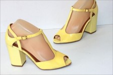WHAT FOR Escarpins à brides Tout Cuir Verni Jaune T 37 BE