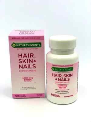 Nature's Bounty Hair Skin Nails 3,000 mcg Biotin 60 Caplets
