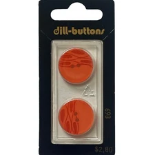 Buttons Orange Round Cattails 2-Hole 2-Pack 3/4" 20MM Dill No. 869 Germany
