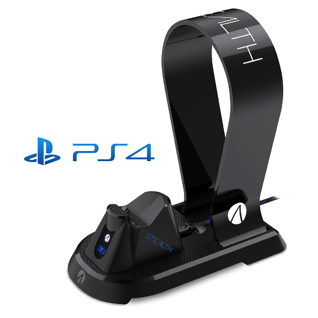 Support chargeur manette PS4 Stealth SP-C60 noir et repose casque gaming - 2
