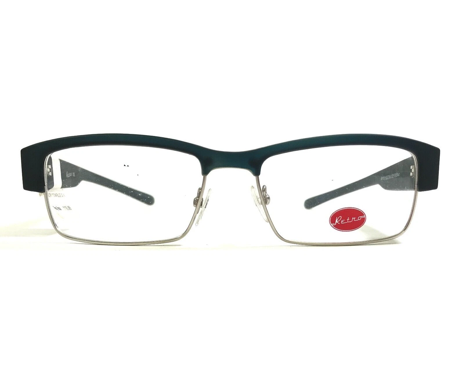 Retro Eyeglasses Frames R113 M.Blue Matte Blue Silver Rectangular MCM 52 16 135
