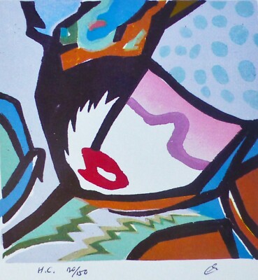 Leung Mann Li 梁曼妮 Handsigniert Nummeriert 1984 Lithographie Manli Lufthansa Art