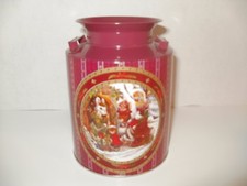 Christmas Victorian Rabbits Metal Milk can