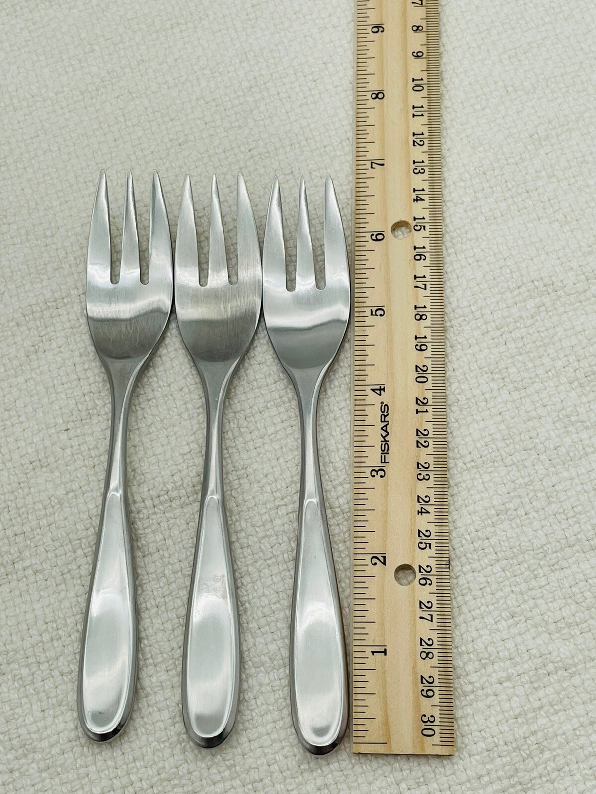 Set of 3 Salad Forks Retroneu TIVOLI / CONTOUR Satin 18/8 Stainless Korea 6 5/8"