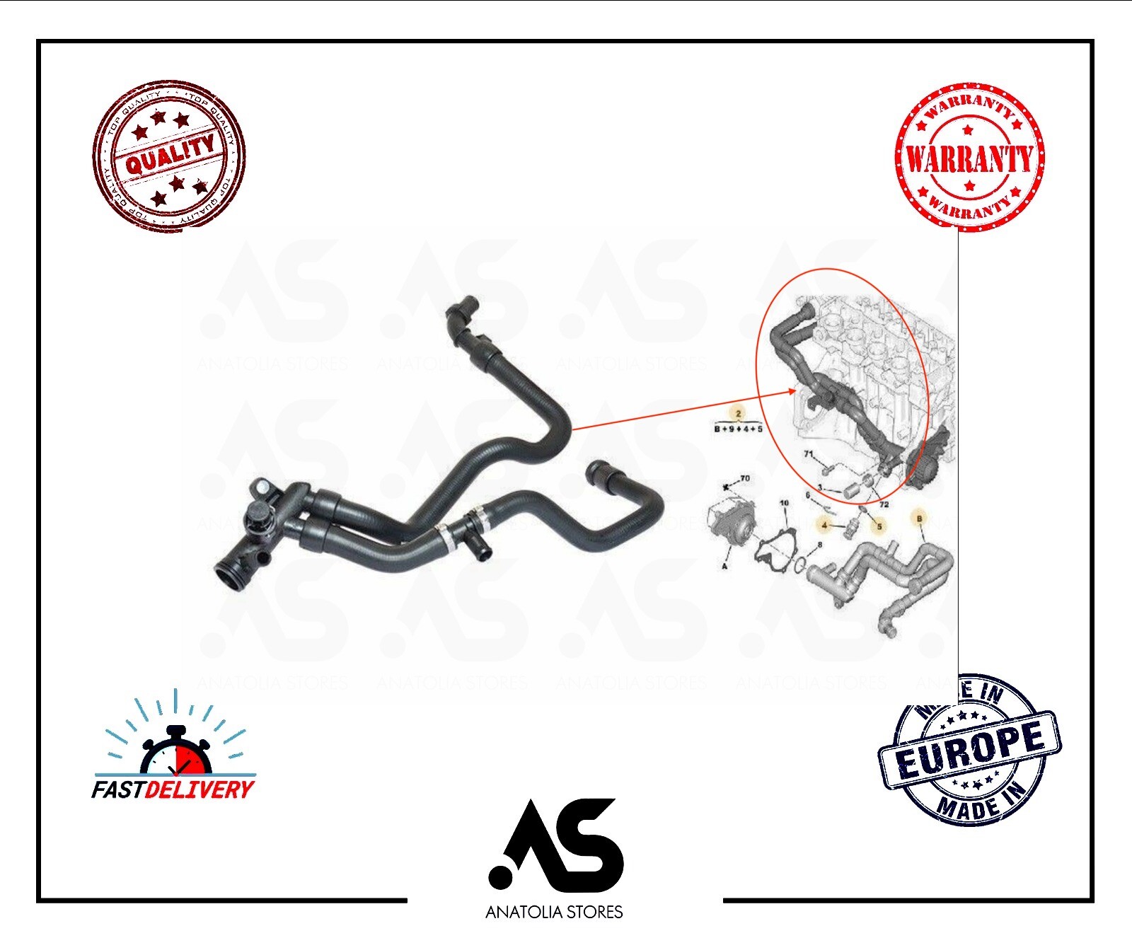 RADIATOR WATER MANIFOLD INTAKE HOSE FORD FIESTA MKV FUSION JU MAZDA 2 1