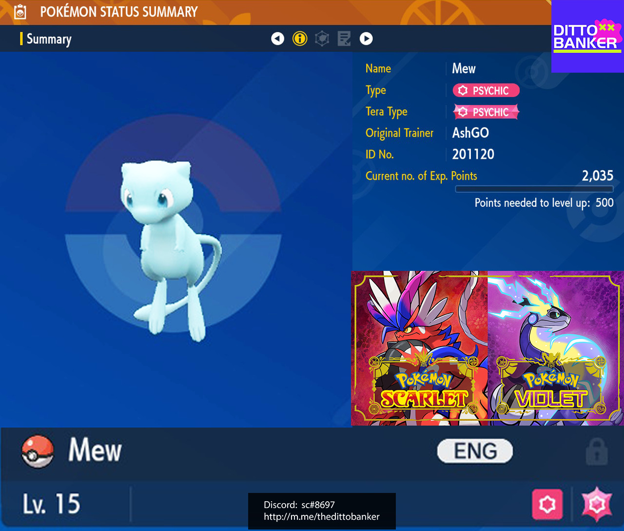 Pokemon Scarlet/Violet ✨ SHINY MEW Lv.15 Go Event LEGENDARY 6IV Timid  MasterBall – ASA College: Florida