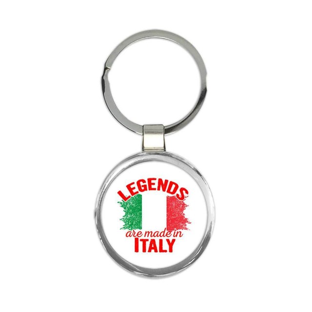 Legends are Made in Italy Keychain Gift Flag Italian Expat Country eBay