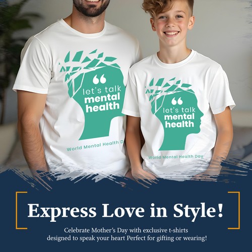 Mens Kids Silhouette Lets Talk Mental Health Awareness T-Shirt Tee Anxiety #MHA - Picture 5 of 30