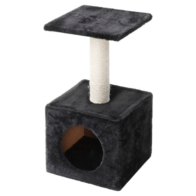 Kratzbaum Classic Abey schwarz 30x30x60 cm für Katzen von Europet Bernina