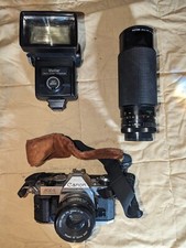 Vintage Cannon AE-1 Camera Lot Vivitar zoom thyristor  Tiffen 62mm lens
