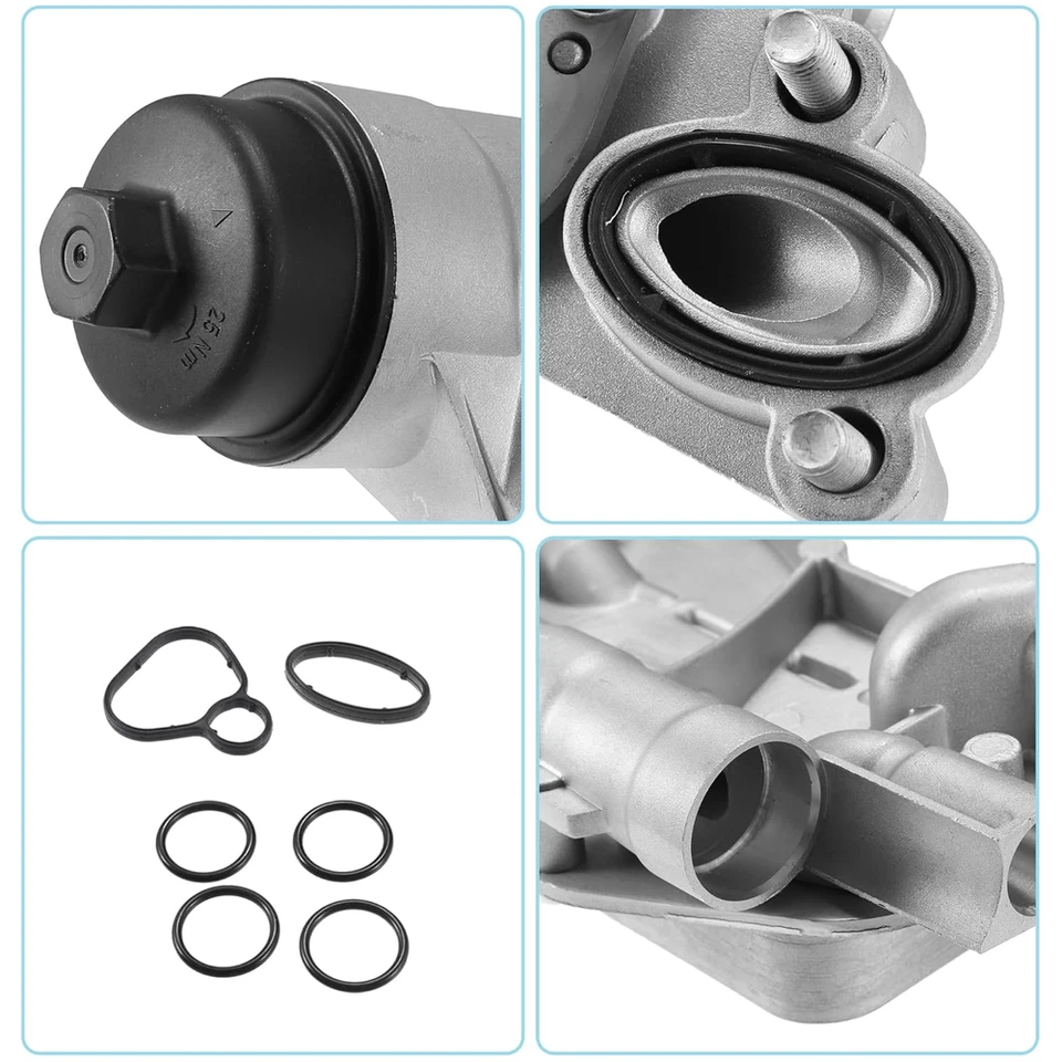 25199751 Carcasa del filtro de aceite caballete del filtro de aceite enfriador de aceite filtro de aceite para Opel Astra 1.6 1.8L - Imagen 4 de 4