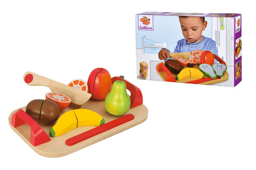 Thumbnail - Schneidebrett Mit Früchten, Obst Aus Holz Mit Klettverbindung