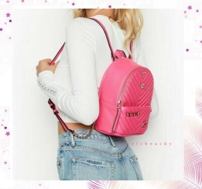 Victoria’s Secret V-Quilted City Mini Backpack baby pink color Yellow Victoria Secret Backpack Clearance Victoria Secret  main image 3