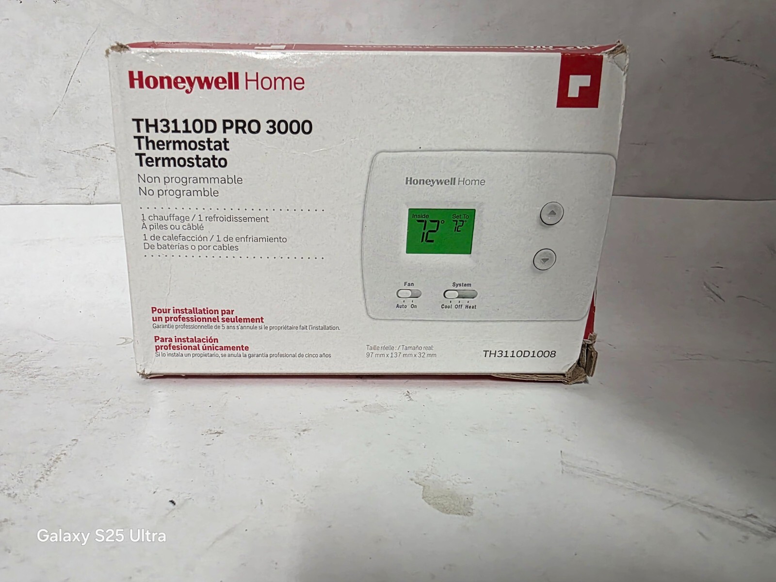 Honeywell TH3110D1008 Pro Non-Programmable Digital Thermostat