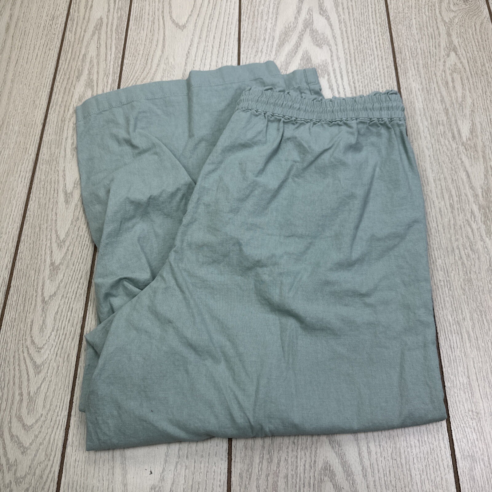 J. Crew Factory Line-Cotton Blend Wide Leg Paper-bag Pants Size 16 Beach Lounge