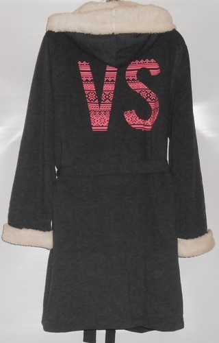 Robe En Polaire Capuchée Victoria's Secret - Taille L, Couleur Rouge, Occasion Très Bon état, Quatre Saisons