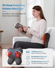Back Massager with Remote Heat,Deep Kneading 3 Level for Back Neck Legs Relief
