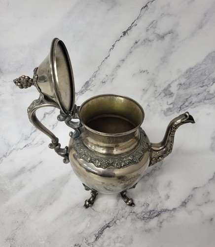 2pc. Vintage Birmingham Silver Co Teapot & Coffee Pot - Silver on Copper - 第 4/9 張圖片