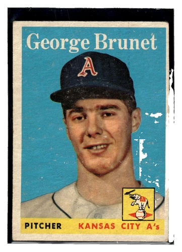 Topps Baseball George Brunet Sports Trading Cards & Accessories 1958 Season