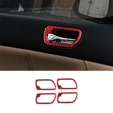 4Pcs Red Carbon Fiber Interior Door Handle Cover Trim For Honda Accord Sedan