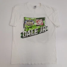 Jerzees t-shirt White Size L Heavy Pre shrunk Cotton DALE JR Tee Crew Neck Men's