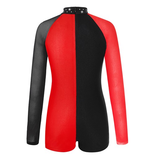 Mädchen Ballett Body Trikot Einteiler Langarm Turnanzug Ganzanzug mit Glitzer - Bild 17 von 51