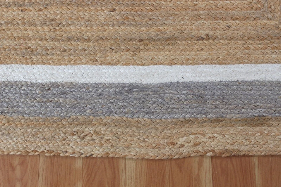 Jute Runner Rug 100% Natural Handmade Braided Carpet Reversible Living Area Rug - Image 4 of 4