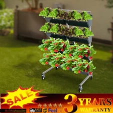 4 Tier Bucket Flower Plant Display Stand Rack Large Modern Dark Green Stainless