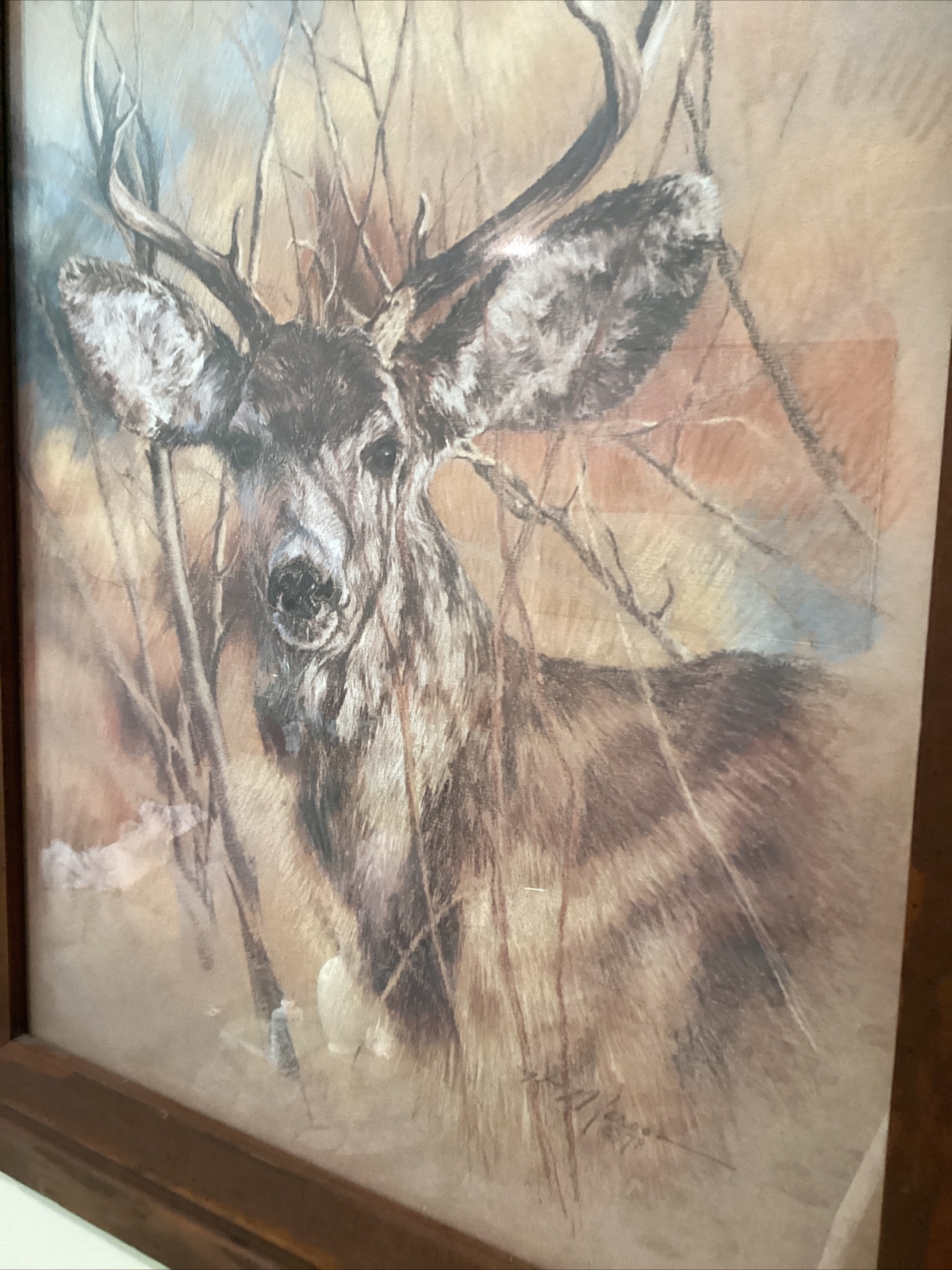 K . Maroon Screen Print Lithograph “ The Silent Buck” c.1978 eBay