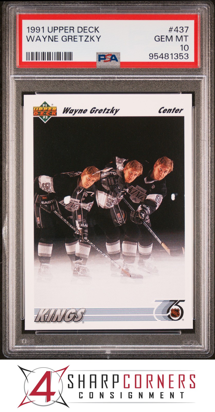 1991 UPPER DECK #437 WAYNE GRETZKY KINGS HOF PSA 10