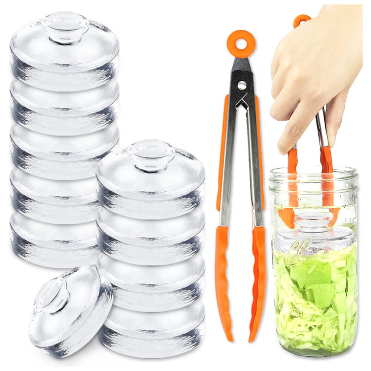 Glas Gewichte Fermentieren 10 Pack 200 g für Essiggurken Quadratisch Transparent