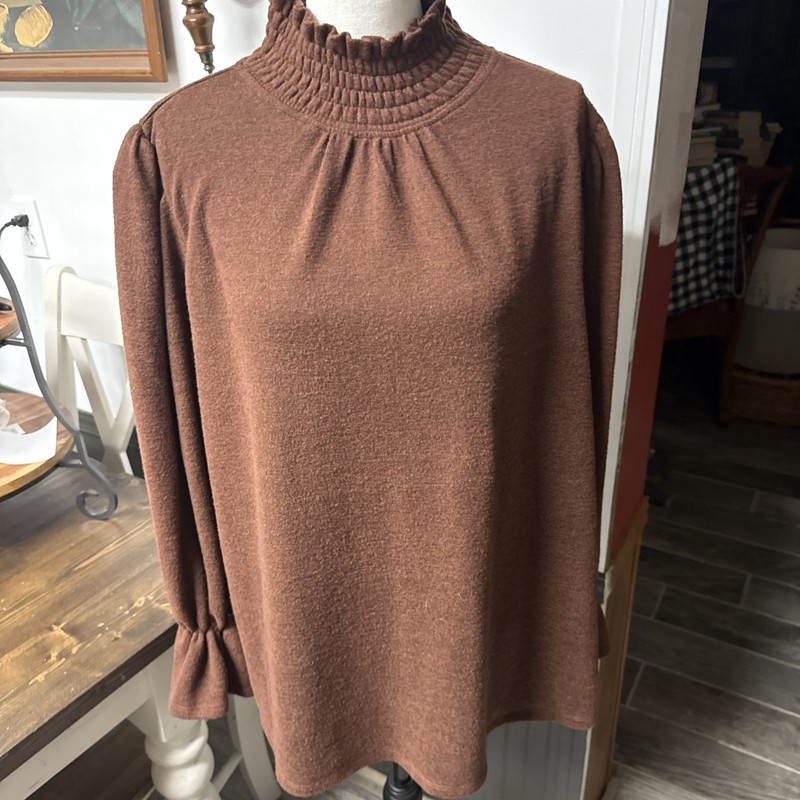 NWT DG2 Brown Long Sleeve Tunic Sz 1X