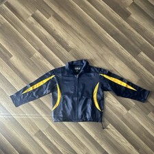 BAW Athletic Wear Youth Track Jacket Navy Blue and Gold Polyester Full Zip YM